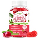 Women Probiotic Gummies for Feminine Health, Supports pH Balance, Vaginal Health, Odor Control & Yeast Balance, Digestive & Immune Support, Sugar Free Cranberry Flavor, 60 Count (Pack of 1)