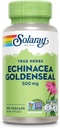SOLARAY Echinacea Goldenseal - Ισχυρό μείγμα δύο βοτανικών συμπληρωμάτων για την υποστήριξη της ευεξίας - 250mg ρίζα Ea Echinacea και Goldenseal Root - μη ΓΤΟ, Vegan, χωρίς γλουτένη, 60-ημέρα εγγύηση, 100 υπηρεσίες