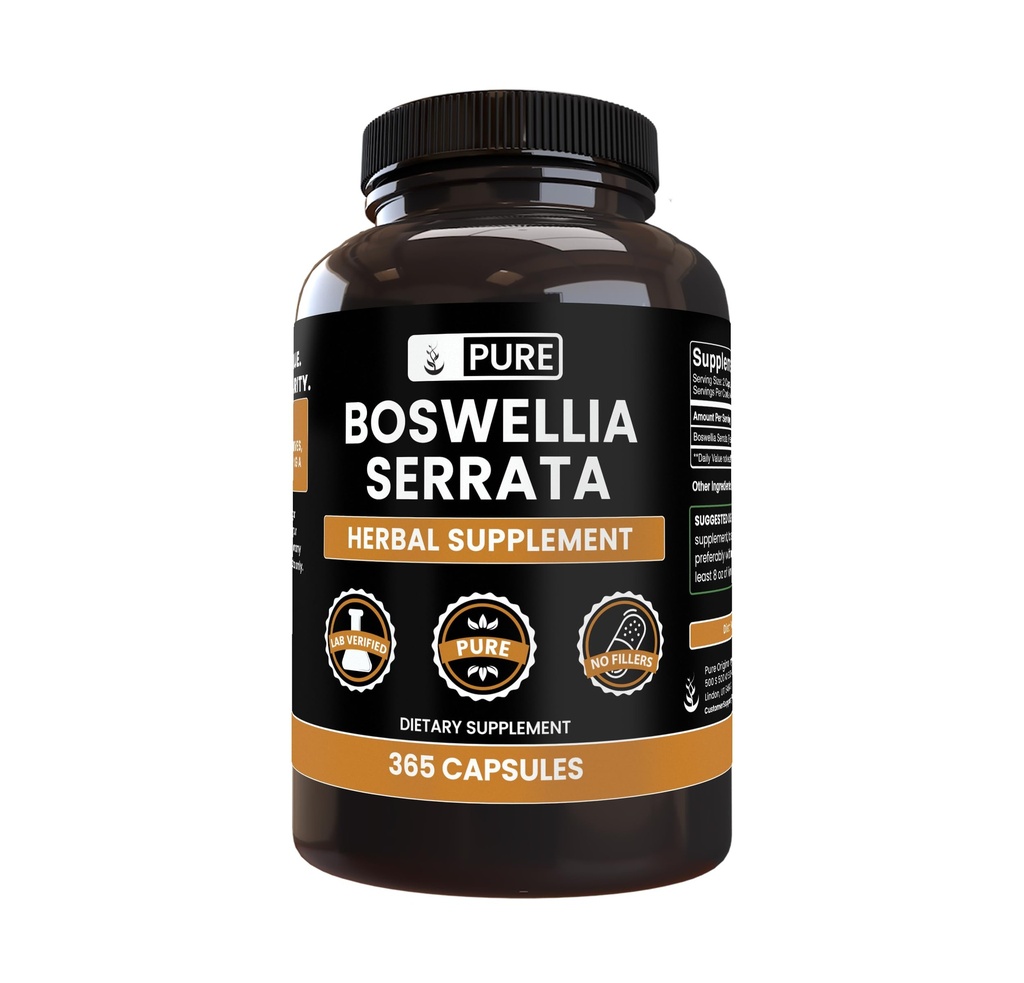Αμιγώς πρωτότυπα συστατικά Boswellia Serrata (365 κάψουλες) Όχι Μαγνήσιο ή Ρύζι Fillers, Πάντα Αγνή, Εργαστήριο Επαληθευμένο