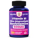 Benfotiamine 500mg (120 Vegetarian Capsules) No Stearates - No Silicon Dioxide - Vegan - Non GMO - Gluten Free
