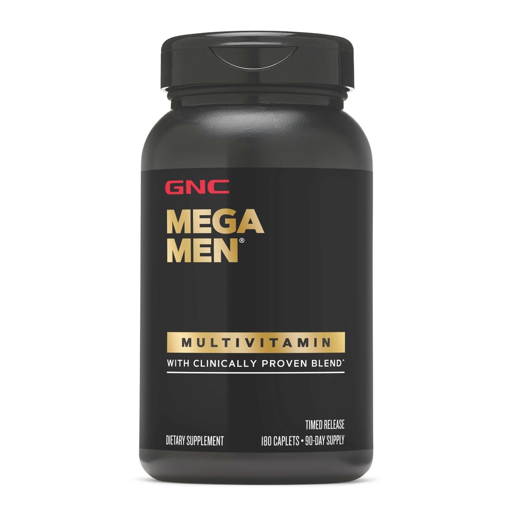 GNC Mega Men Multivitamin Caplets, Clinically Proven to Feel Better, Immune Support, Energy Support, B Vitamins, Vitamin D-3, Timed Release, 180 Caplets