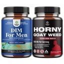 Bundle of DIM Supplement for Men - DIM Estrogen Blocker for Hormone Balance & Prostate Health and Horny Goat Weed with Tongkat Ali Saw Palmetto Extract Panax Ginseng & Maca Root for Stamina & Energy