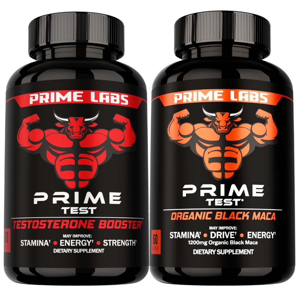 Prime Labs Prime Test + Organic Black Maca Capsules - 60 Ct