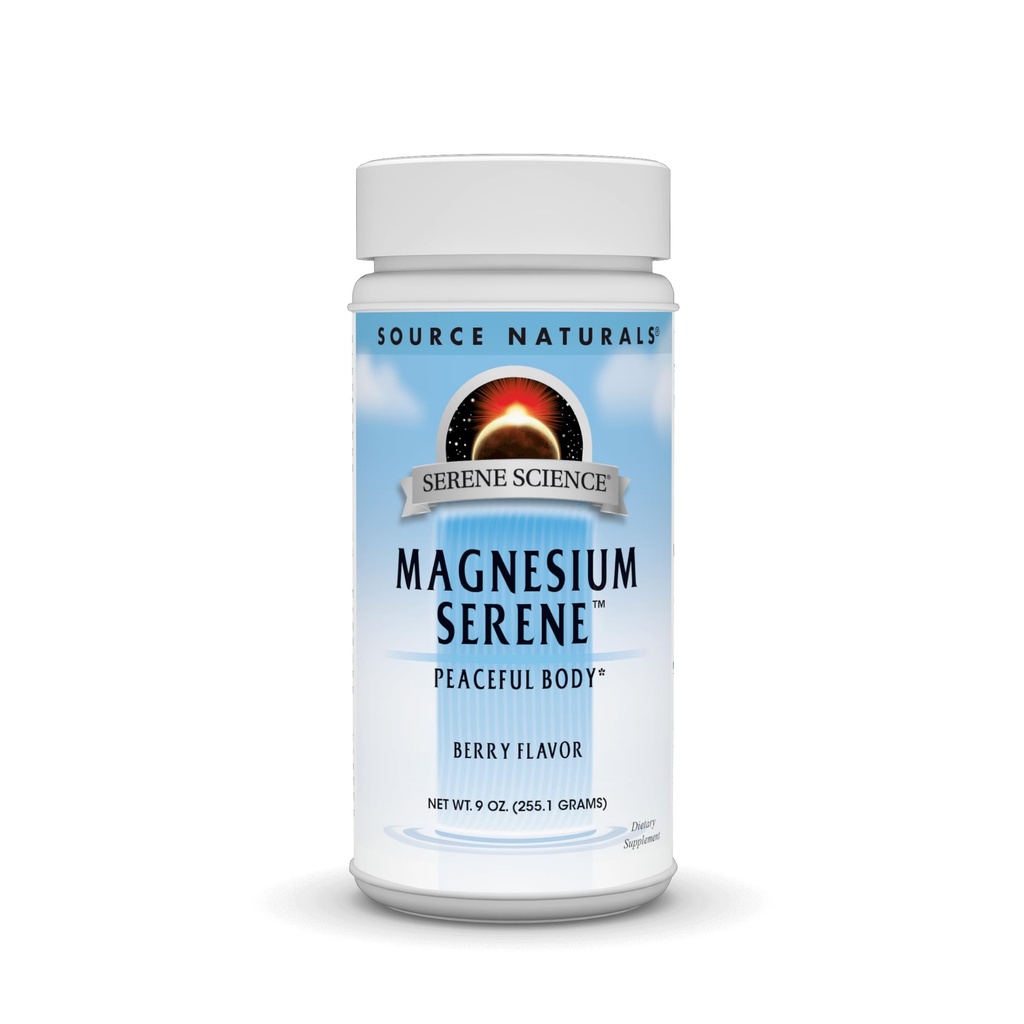 Source Naturals Serene Science Magnesium Serene Berry Flavored, Peaceful Body, 9 Ounces