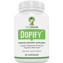 VitaMonk Dopify Dopamine συμπλήρωμα Dopamine Booster με μονοφωσφορική ουριδίνη, Mucuna Pruriens, L-Θεανίνη, Τυροσίνη και πολλά άλλα - Χωρίς τεχνητά πληρωτικά, Just Brain Food - 60 κάψουλες