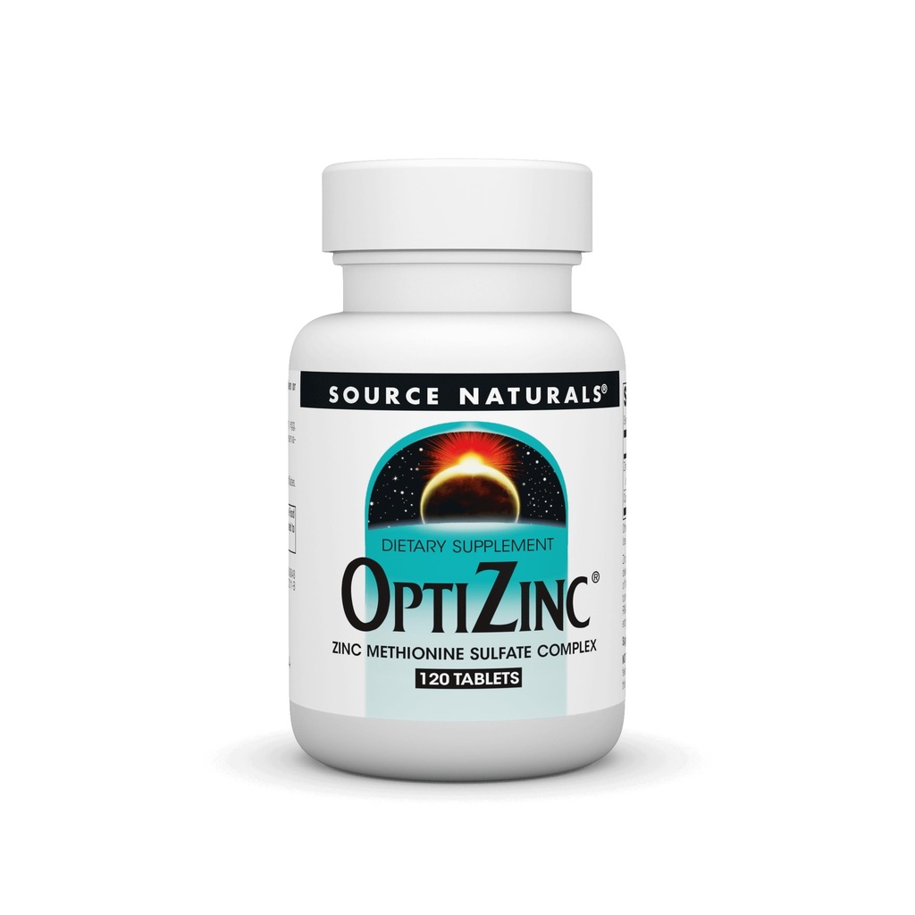 Source Naturals OptiZinc Ψευδάργυρος Μεθειονίνη Sulfate Complex & Συμπλήρωμα διατροφής* - 120 δισκία