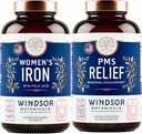 WINDSOR BOTANICALS Συμπλήρωμα σιδήρου και PMS πακέτο ανακούφισης για τις γυναίκες