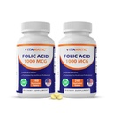 Vitamatic Folic Acid 1000 mcg (1 mg) – 240 Vegetarian Tablets (Pack of 2) 1667 mcg DFE – Βιταμίνη B9 για την προγεννητική, καρδιακή και κυτταρική υγεία