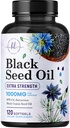 Black Cumin Seed Oil 1000mg Per Serving - Premium Nigella Sativa Blackseed Softgels, Pure Natural Black Cumin Seed Oil & Antioxidant for Skin & Immune Support - Non GMO, Bottled in USA - 120 Softgels