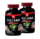 Fo-Ti Root Powder - Gray Hair Reverse Complex - Barley Grass Juice Powder, Stinging Nettle Root, PABA, Biotin, Vitamin B-6, Fo-Ti Root, Saw Palmetto Berries 2 Bottles 120 Capsules