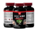 Saw Palmetto Berries - Gray Hair Reverse Complex - PABA, Stinging Nettle Root, Fo-Ti Root Powder, Barley Grass Juice Powder, Vitamin B-6, Folate, Biotin, Catalase Complex 1 Bottle 60 Capsules