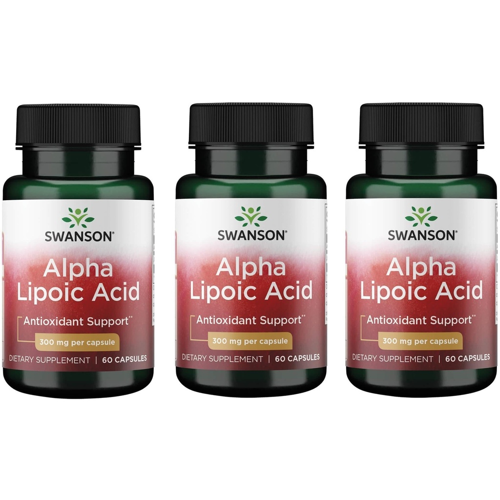 Swanson Alpha Lipoic Acid - Συμπλήρωμα Αντιοξειδωτικής Δραστηριότητας - 300 mg 60 Καψάκια (3 Συσκευασία)
