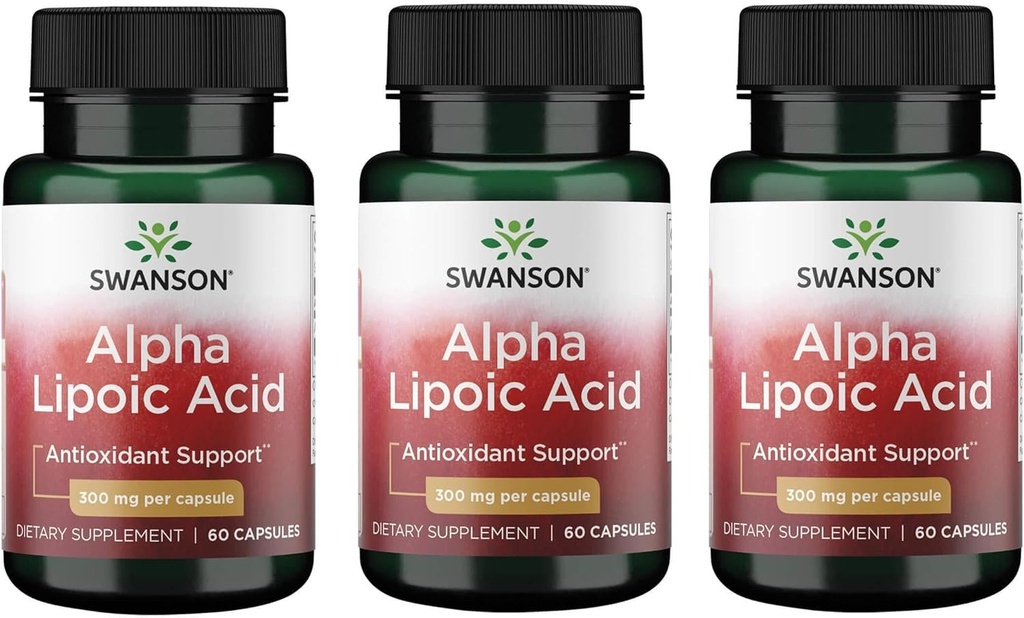 Swanson Alpha Lipoic Acid - Antioxidant Activity Supplement - 300 mg 60 Capsules (3 Pack)