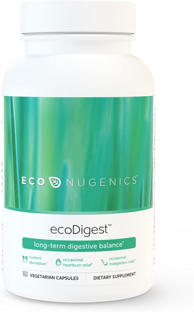 EcoNugenics EcoDigest Digestive Health Supplement - 60 Κάψουλες- Digestive Support - Βότανα, Φαρμακευτικά Μανιτάρια & Ένζυμα