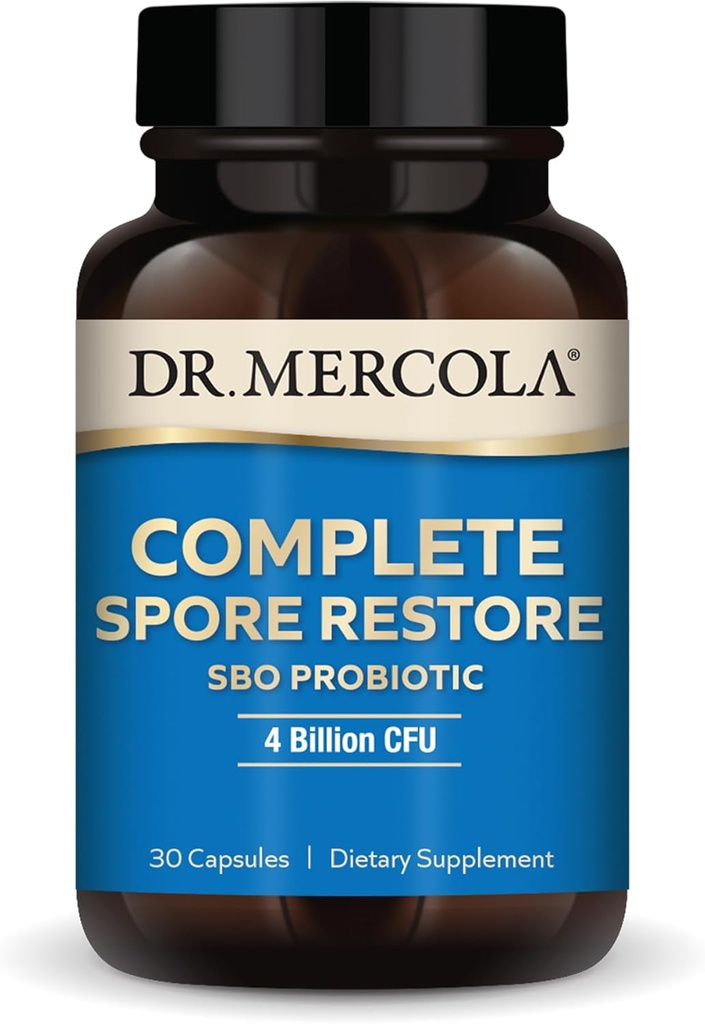 Dr. Mercola Complete Spore Restore, 30 υπηρεσίες (30 κάψουλες), SBO Probiotic, 4 δισεκατομμύρια CFU, συμπλήρωμα διατροφής, υποστηρίζει υγιή ανοσοποιητική λειτουργία, μη ΓΤΟ