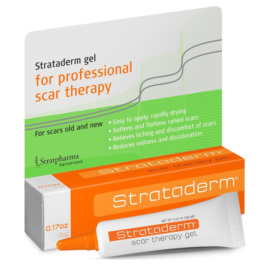 Strataderm Scar Therapy Gel for Surgery, Burns & Acne Scars 5g (0.17oz) | Professional Scar Therapy Gel | Old and New Scars from General Surgery, Trauma, Wounds, Burns, Bites, Acne & Skin Disease