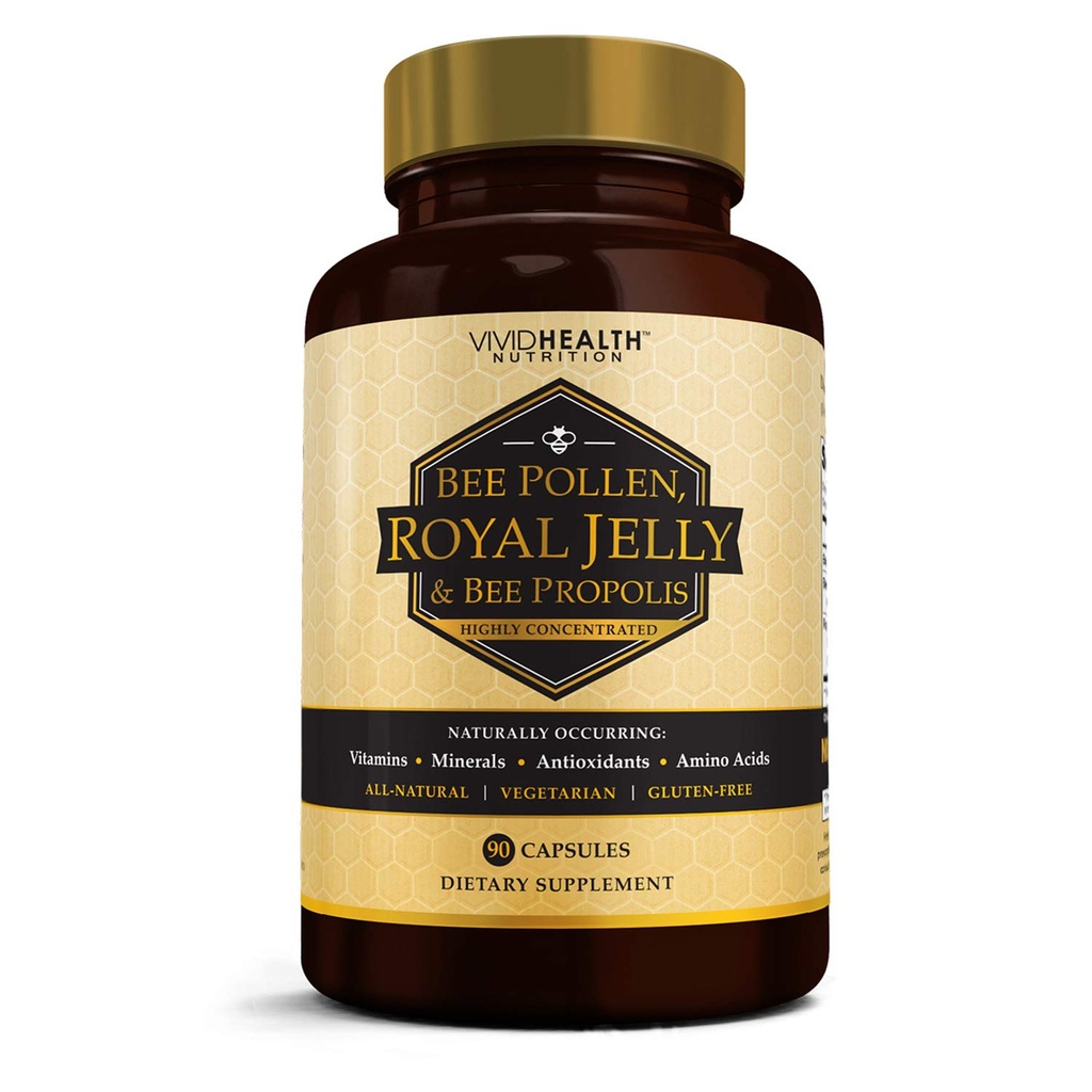 Κάψουλες υψηλής ισχύος Royal Jelly και Bee Pollen, 90 Count