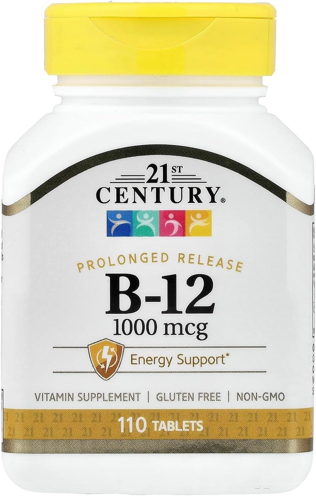 21ος αιώνας B 12 1000 mcg Δισκία παρατεταμένης αποδέσμευσης, 110 μέτρα