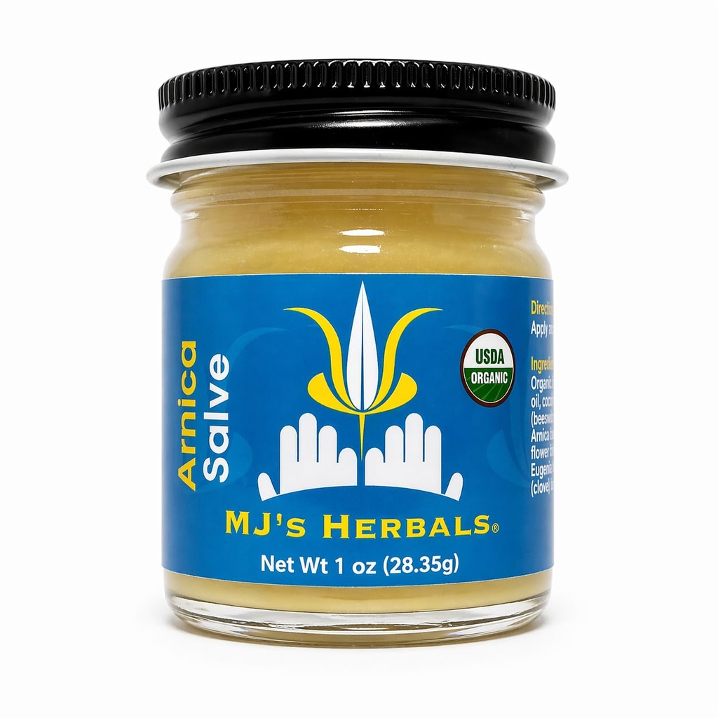 MJ's Herbals – Herbal Skin Care Ointment & Organic Moisturizing Balm for Everyday Skin Use, Versatile Skin Nourishment & Everyday Care - Arnica Salve 1 oz