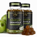 Φύλλα ανθέων & Καρπούζι - 3000mg εκχύλισμα αυγοτάραχου - 2 τεμ. Graviola συμπλήρωμα - Φρούτα και φύλλα αυγοτάραχου - 120ct - Χωρίς ζάχαρη - Χωρίς γλουτένη – Μη ΓΤΟ – Φιλικά με λαχανικά