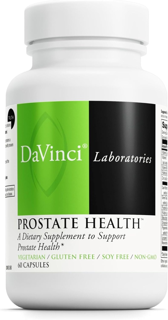 DAVINCI Labs Prostate Health - Βοηθά στην υποστήριξη Prostate, ουρική & ανδρική υγεία με πριόνι Palmetto, ψευδάργυρος, εκχύλισμα πράσινου τσαγιού & More* - 60 κάψουλες χορτοφάγων (30 εξυπηρετούν)