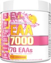 Evlution Nutrition EAA7000 - Pre & Post Workout Powder - Μυϊκό Κτίριο + Συμπλήρωμα αποκατάστασης - 7g Essential Amino Acids + 5g BCAAs - Αντοχή + Ενεργειακή Υποστήριξη - 30 εξυπηρετήσεις - Pink Λεμονάδα