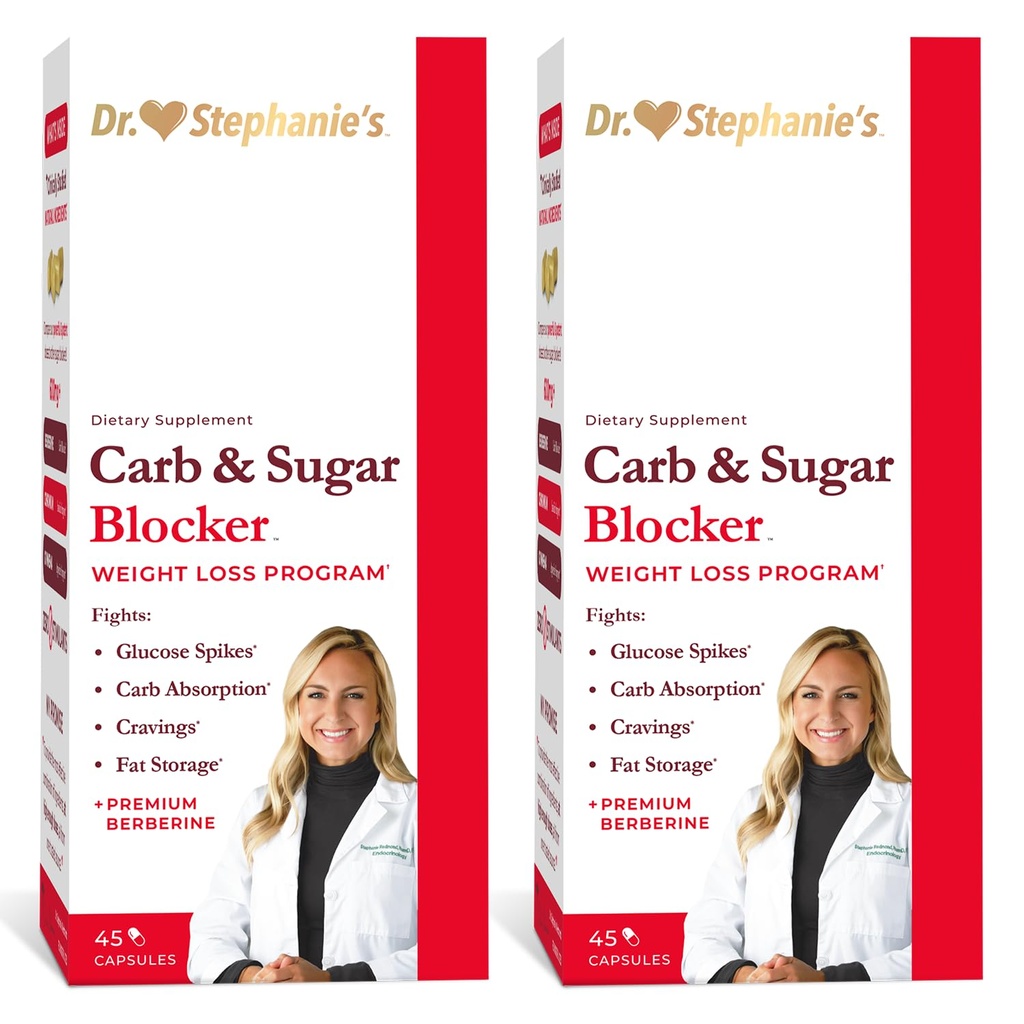 Dr. Stephanie's Mealtime Carb & Sugar Blocker - Reduce Digested Carbs & Sugars, Stimulant-Free (2 Pack)