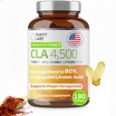 Εργαστήρια καθαρότητας CLA Συμπληρώματα 4500MG - Μη ΓΤΟ Λάδι Safflower - Υποστηρίζει την ενέργεια, απώλεια βάρους, την υγεία της καρδιάς, και την υγεία των μυών - 180 Μαλακά τζελ