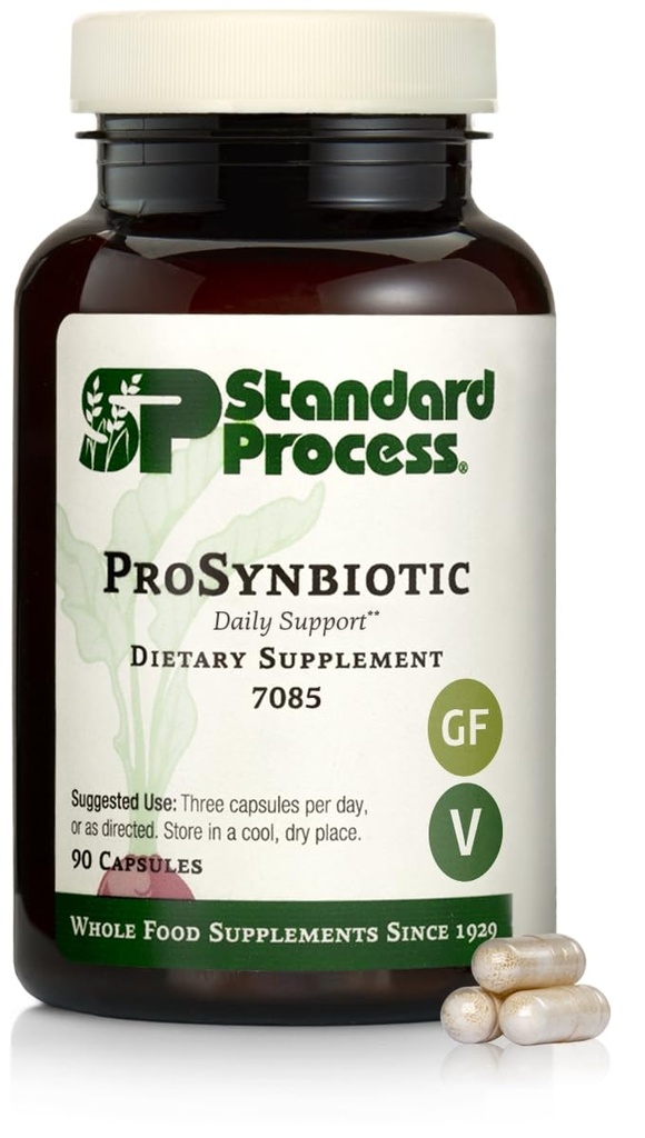Τυποποιημένη διαδικασία ProSynbiotic - Ολόκληρη τροφή Bowel, ανοσοϋποστήριξη, Digetion και Digestive Υγεία με Bifidobacterium, Chicory Root, Lactobacillus Acidophilus, και Inulin - Vegetarian - 90 Κάψουλες
