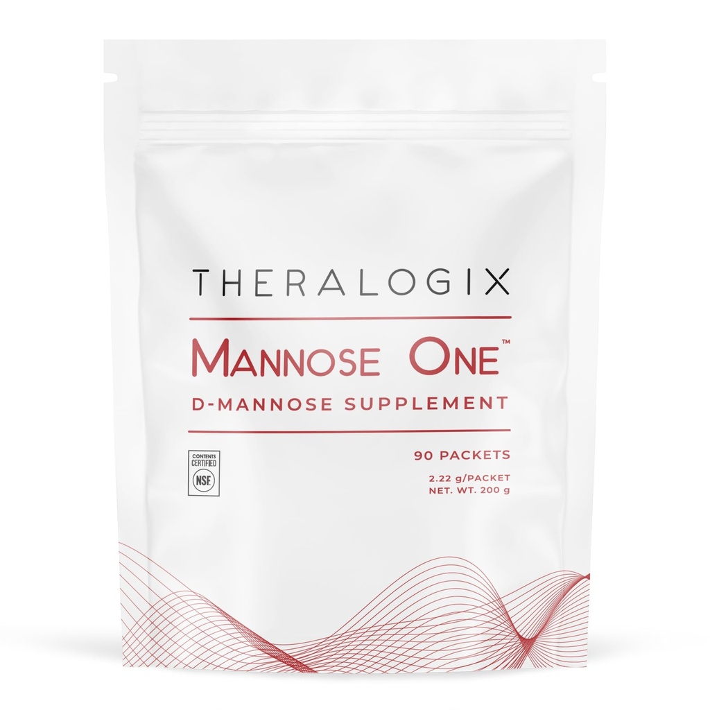 Theralogix Mannose One D-Mannose Powder - 90-Day Supply - Supports Urinary Tract Health with 2,000 mg D-Mannose* - NSF Certified - 90 Packets