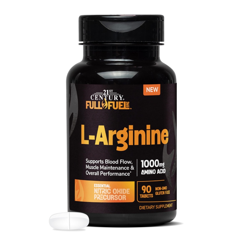 21ος αιώνας πλήρες καύσιμο 365 L-αργινίνη 1000mg, 90 Count, Amino Acid συμπλήρωμα για τους μυς, τη ροή του αίματος, & υποστήριξη αντοχής, μη ΓΤΟ, χωρίς γλουτένη