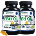 (Pack of 2) Natural Antarctic Wild Caught Omega 3 Fish Oil DPA-EPA-DHA Supplement 2,900 Milligrams Triple Strength Ultra Pure Concentrated SoftGels - No Fish Tasting Burps