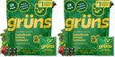 Gruns Adult Super Greens Multivitamin Gummies, Superfood Gummy Vitamins for Women and Men with Spirulina, Chlorella, Adaptogens & Prebiotic Fiber for Digestive Health (28 Count) (Pack of 2)