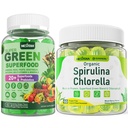 Organic Spirulina Chlorella Gummies 1 Pack + Super Greens Gummies 2 Pack
