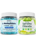 Nextdia Spirulina Chlorella, L-MethylFolate 15mg & Methyl B12 Gummies, 2Pack