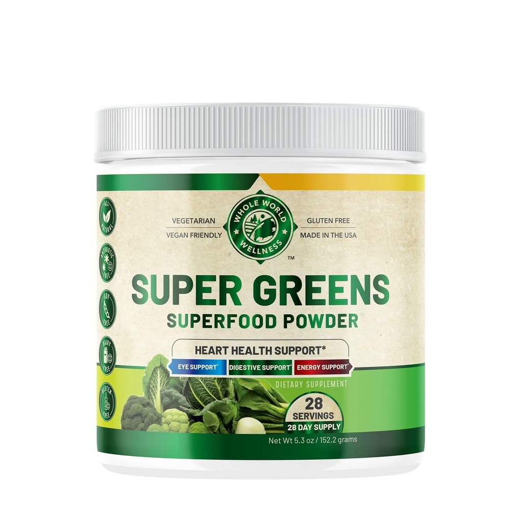 Organic Super Greens Powder Citrus Punch | Supports Energy, Digestive & Eye Health | Organic Spirulina, Red Beet Root Powder | All Natural | 28 Servings | Made in The USA.