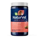 NaturVet Omega-Gold Plus Salmon Oil Skin Supplement for Pets - 180 Ct | Skin & Glossy Coat, Enhanced with DHA, EPA, Omega-3 & Omega-6, Dogs & Cats, 180 Soft Chews