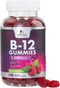 Vitamin B12 Energy Gummies - 3000 mcg per Serving Extra Strength B 12 Gummy for Metabolism, Immune Support - Chewable Dietary B-12 Supplements, Natural Caffeine Free Gummy, Berry Flavor - 120 Gummies