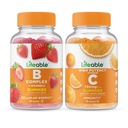 Βιώσιμο σύμπλεγμα Β + βιταμίνη C 750mg, Gummies Bundle - Μεγάλη γεύση, συμπλήρωμα βιταμίνης, χωρίς γλουτένη, χωρίς ΓΤΟ, Μασώμενα