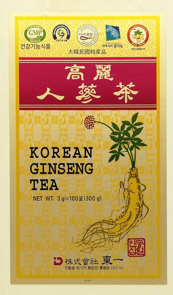 Κορεάτικο τσάι Ginseng σε ξύλινη περίπτωση 0.10oz(3g) x 100 πακέτα
