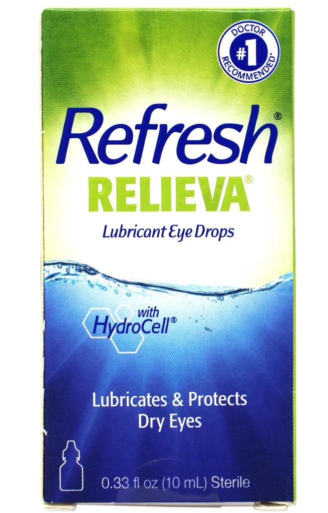 Refresh Relieva Lubricant Eye Drops, Lubricates & Protects Dry Eyes, 0.33 FL OZ