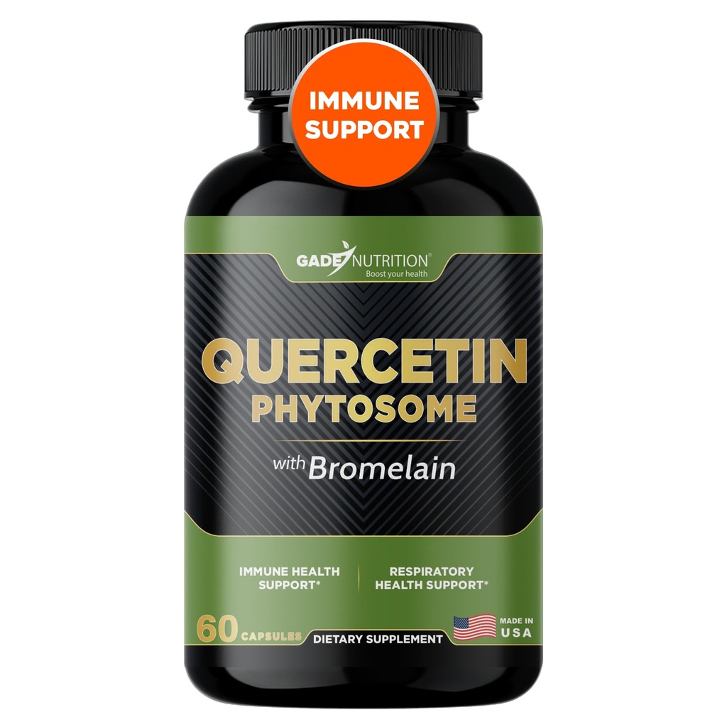 Gade Nutrition Quercetin Phytosome with Bromelain I Purified 95% I 50X Higher Absorption - Most Effective Form of Quercetin with Bromelain I Made in USA -Supplement for Men and Women