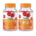 Ζωηρό μαγνήσιο + Βιταμίνη B12, Gummies Bundle - Μεγάλη γεύση, συμπλήρωμα βιταμίνης, χωρίς γλουτένη, GMO δωρεάν, Μασώμενη Gummy