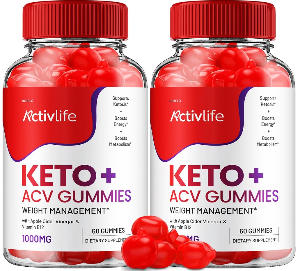 ActivLife Keto ACV Gummies - Ενεργός ζωή Keto Apple Cinegar Gummies, ActivLife Keto + ACV Weight Management Gummies ActiveLife Advanced 1000mg Formulaa (2 Pack - 120 Gummies)
