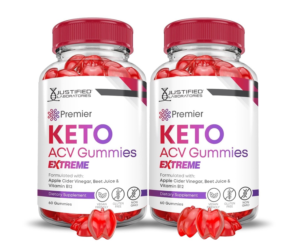 (2 Pack) Premier Keto ACV Gummies Extreme 2000MG Premier Keto Gummies Apple Cider Vinegar Formated with Ρόδι χυμού τεύτλων σκόνη B12 Vegan Non GMO 120 Gummys