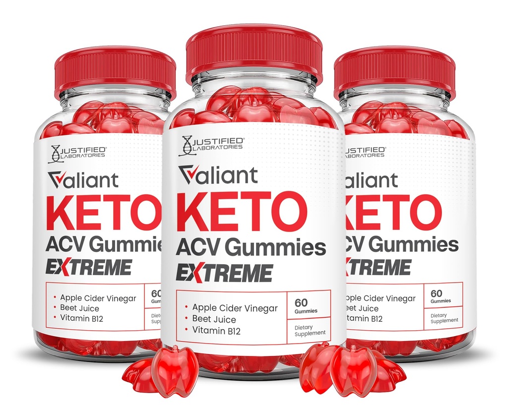 (3 Pack) Valiant Keto ACV Gummies Extreme 2000MG Valant Keto Gummies Apple Cider Vinegar Formed with Pomegranate Beet Buice Powder B12 Vegan Non GMO 180 Gummys