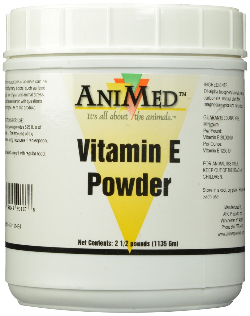 Animed Vitamin E συμπλήρωμα σκόνης για τα άλογα, 2,5-Pound