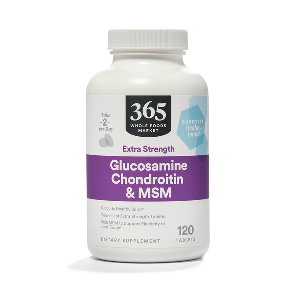 365 by Whole Foods Market, Extra-Strength Glucosamine Chondroitin and MSM, Supports Healthy Joints, 120 Tablets