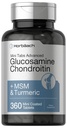 Horbäach Glucosamine Chondroitin MSM Turmeric | 360 Mini Coated Tablets | Advanced Glucosamine Formula | Non-GMO and Gluten Free Supplement