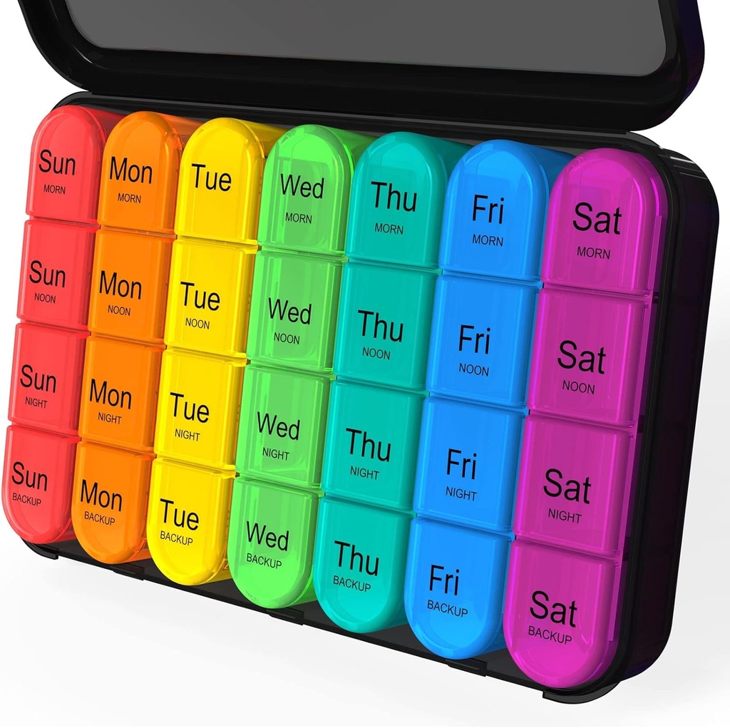 Daviky Pill Organizer 4 φορές μια μέρα - Pill Box 7 ημέρα, Μεγάλη Εβδομαδιαία Ιατρική Χάπια Διοργανωτής για Ταξίδι με Αφαιρούμενα μεμονωμένα εμπορευματοκιβώτια, Χάπια περίπτωση για να κρατήσει ημερήσιες βιταμίνες, συμπληρώματα και φαρμακευτική αγωγή